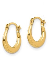 superb teeny yellow gold hollow huggie earrings for babies and children